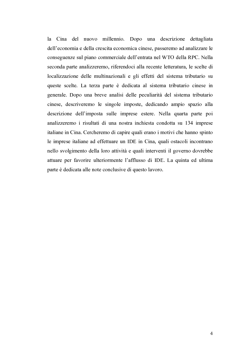 Anteprima della tesi: Gli Investimenti Diretti Esteri Nella Cina Del Nuovo Millennio: Aspetti Tributari, Pagina 2