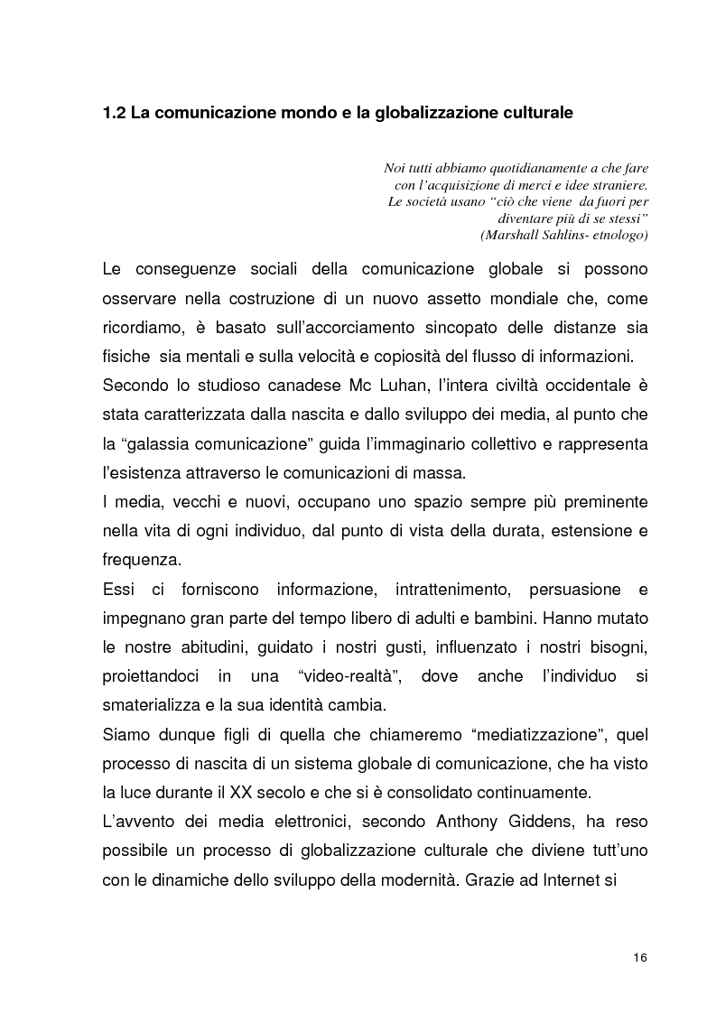 Anteprima della tesi: La globalizzazione della comunicazione pubblicitaria: le campagne internazionali, Pagina 11
