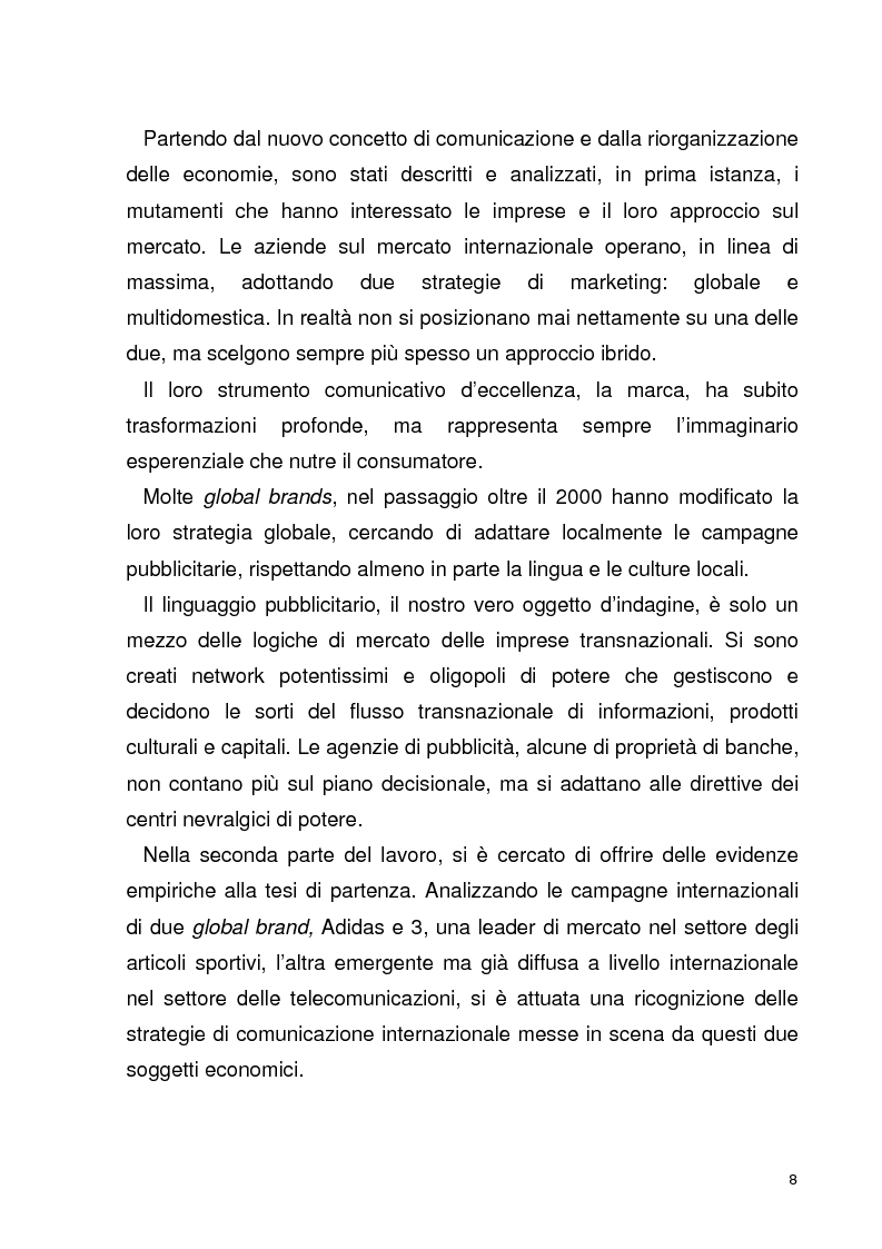 Anteprima della tesi: La globalizzazione della comunicazione pubblicitaria: le campagne internazionali, Pagina 3