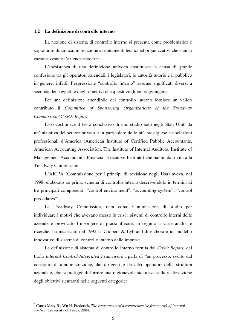 Anteprima della tesi: Il sistema dei controlli interni nelle aziende complesse, Pagina 5