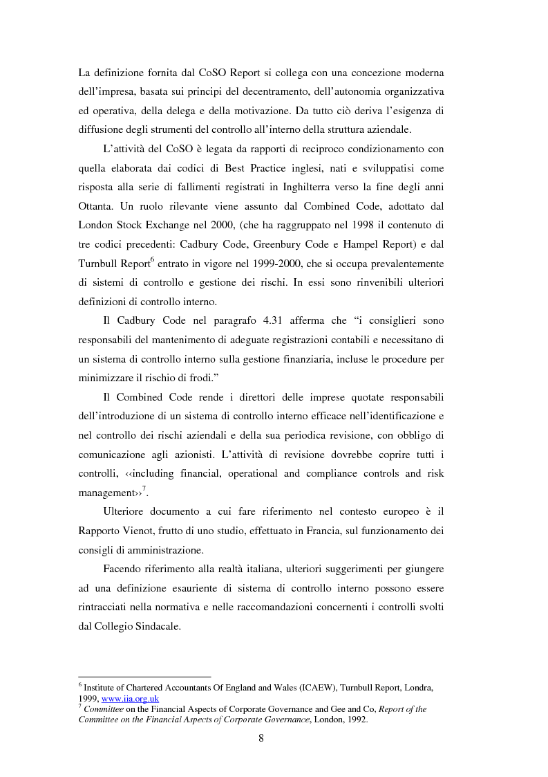 Anteprima della tesi: Il sistema dei controlli interni nelle aziende complesse, Pagina 7