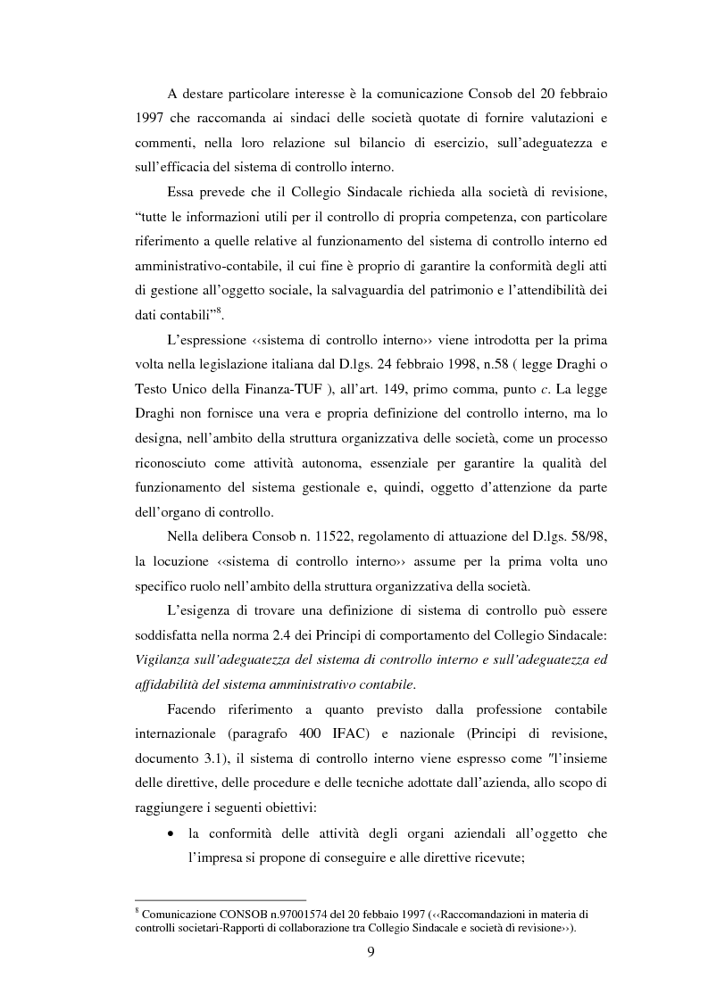 Anteprima della tesi: Il sistema dei controlli interni nelle aziende complesse, Pagina 8