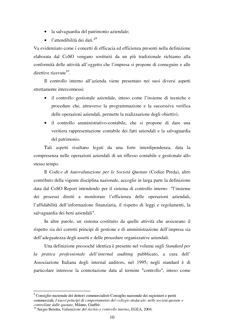 Anteprima della tesi: Il sistema dei controlli interni nelle aziende complesse, Pagina 9