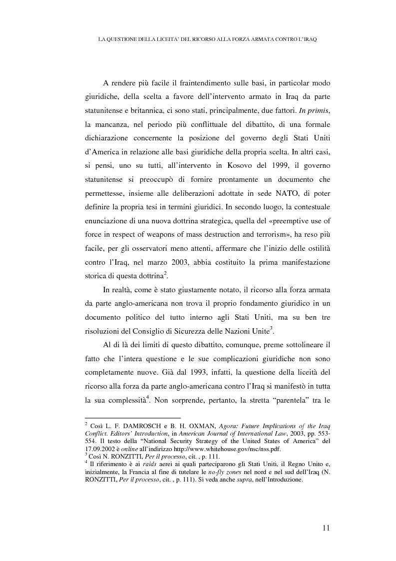Anteprima della tesi: Ius ad bellum e ius in bello nel conflitto tra Stati Uniti e loro alleati contro l'Iraq, Pagina 11