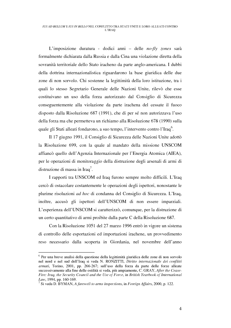 Anteprima della tesi: Ius ad bellum e ius in bello nel conflitto tra Stati Uniti e loro alleati contro l'Iraq, Pagina 4