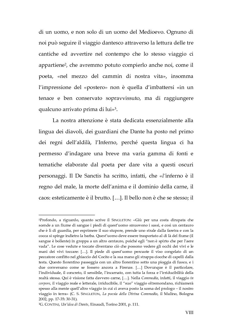 Anteprima della tesi: La lingua dei diavoli nell'Inferno dantesco, Pagina 2