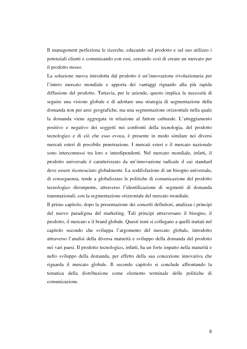 Anteprima della tesi: Le politiche di comunicazione dei prodotti tecnologici dirompenti nel mercato globale. Il caso Jepssen, Pagina 2