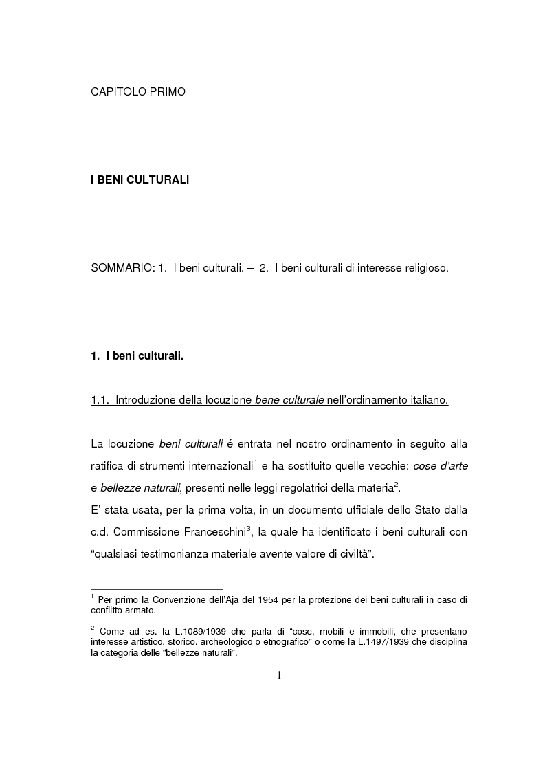 Anteprima della tesi: Beni culturali di interesse religioso, Pagina 4