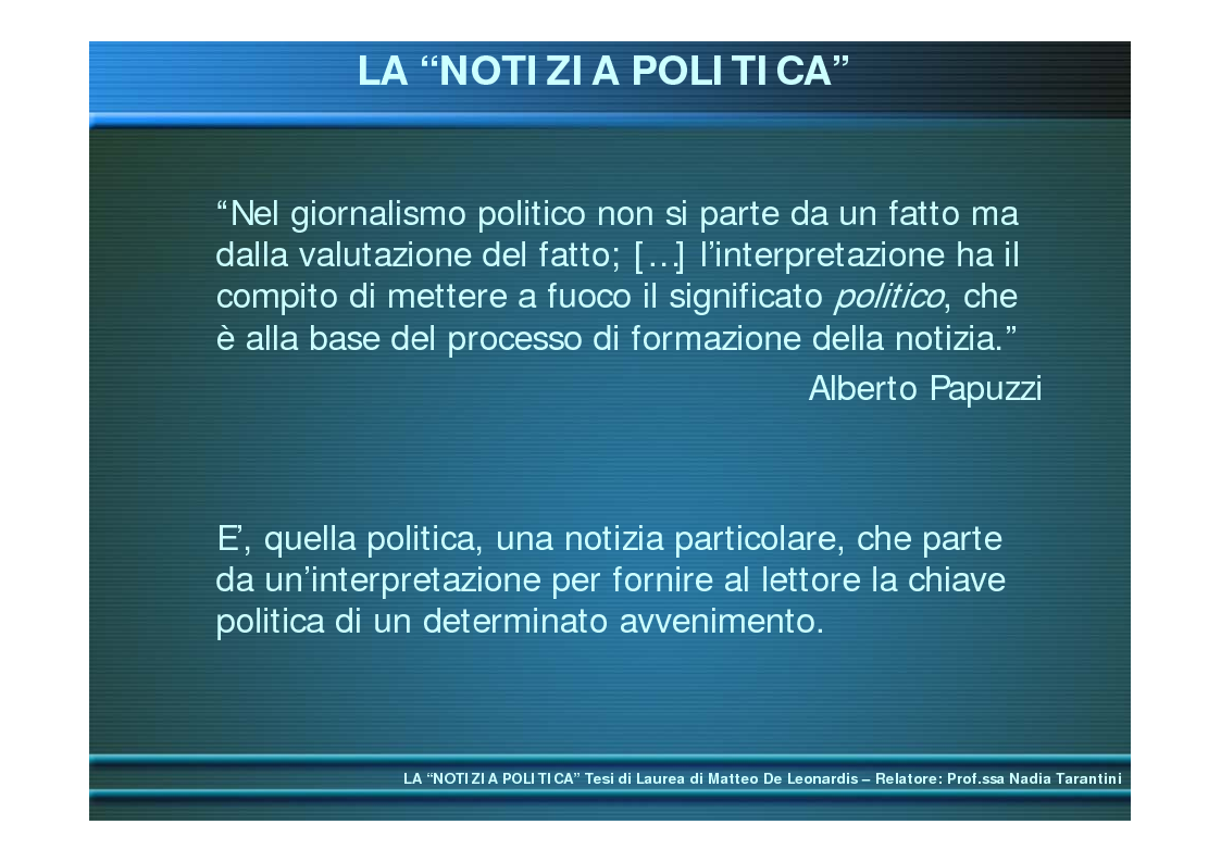 Anteprima della tesi: La ''notizia politica'', Pagina 2