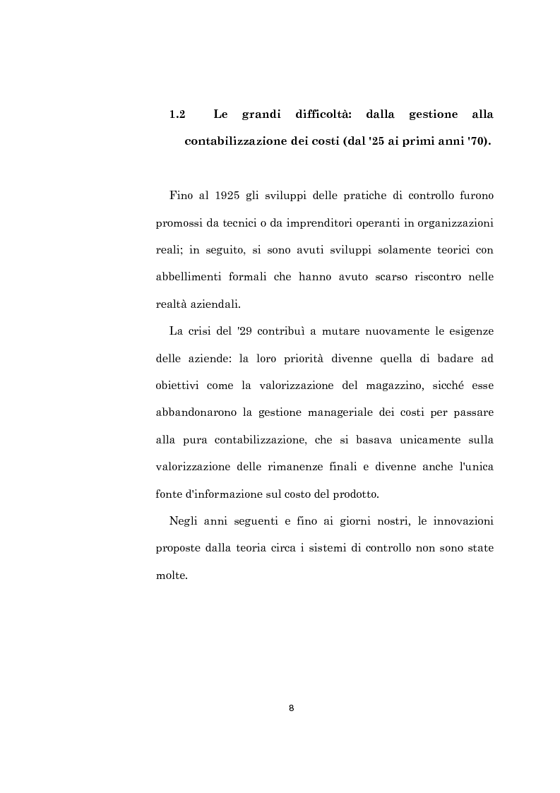 Anteprima della tesi: L'evoluzione dei sistemi di programmazione e controllo: l'Activity Based Costing, Pagina 12