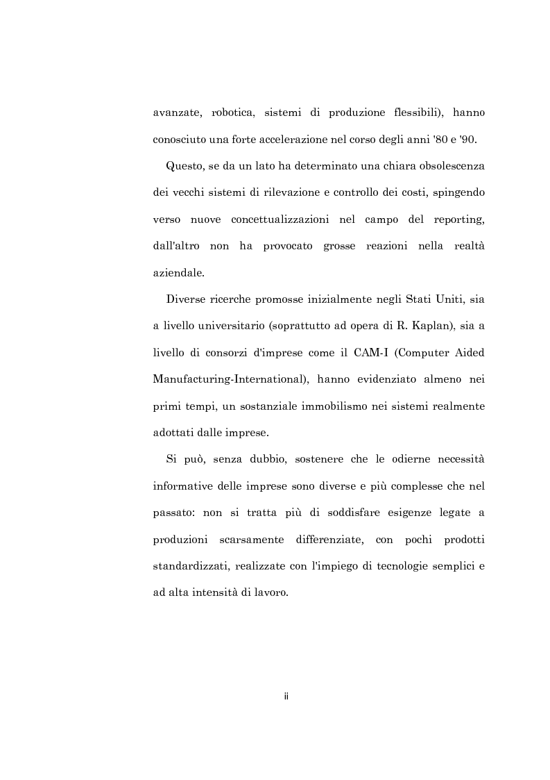 Anteprima della tesi: L'evoluzione dei sistemi di programmazione e controllo: l'Activity Based Costing, Pagina 2