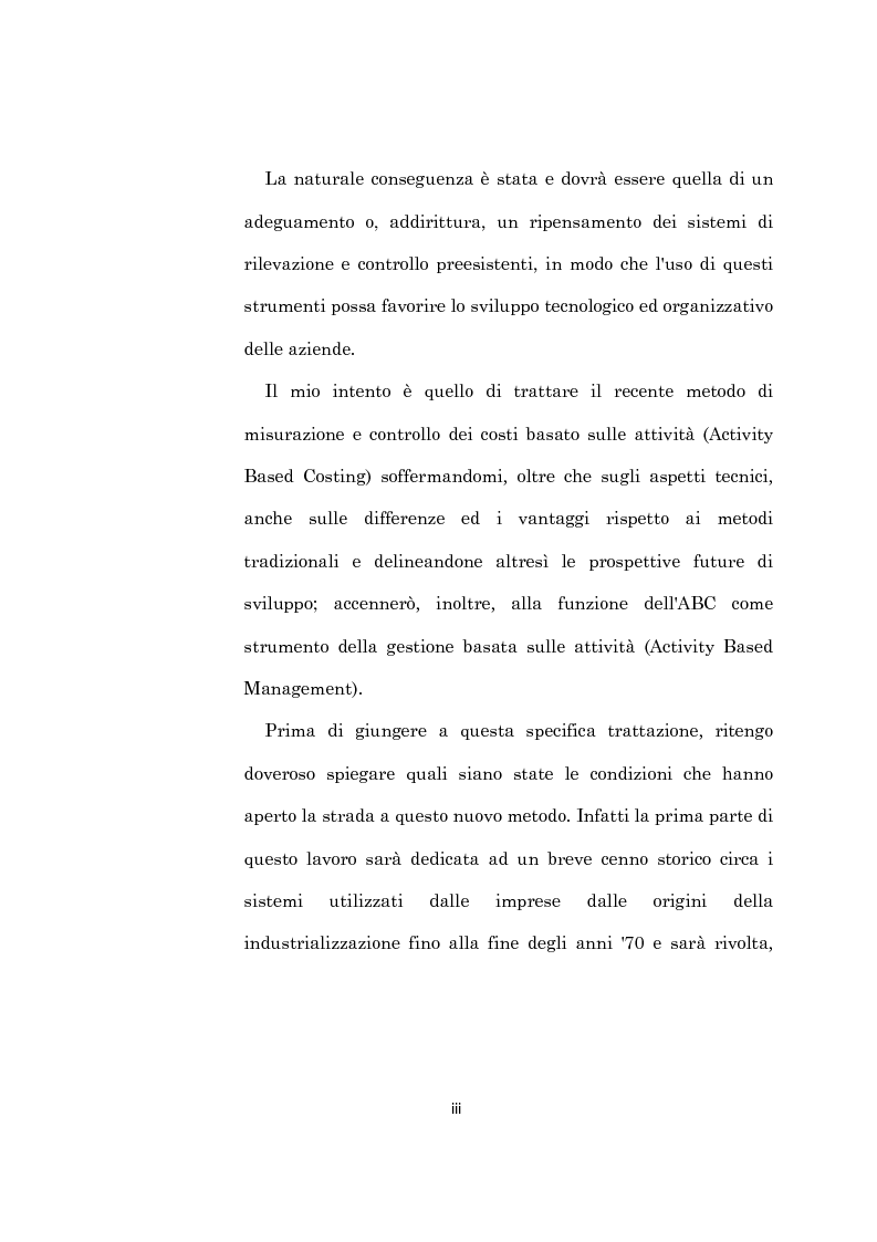Anteprima della tesi: L'evoluzione dei sistemi di programmazione e controllo: l'Activity Based Costing, Pagina 3
