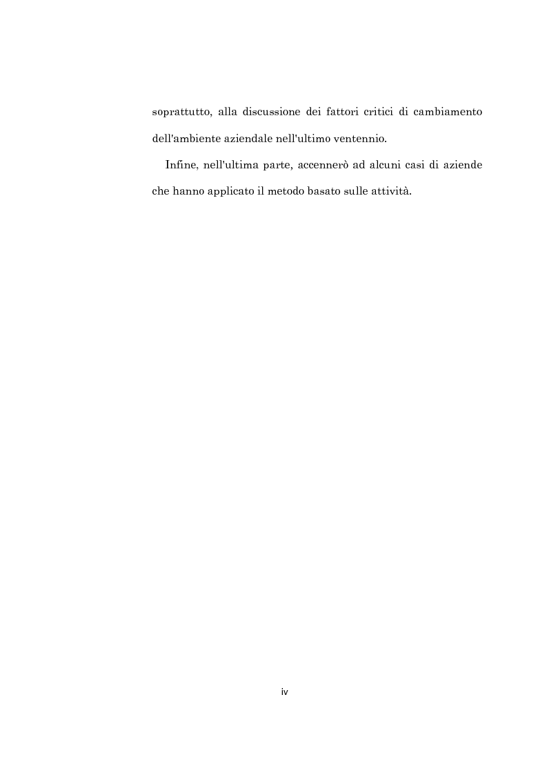 Anteprima della tesi: L'evoluzione dei sistemi di programmazione e controllo: l'Activity Based Costing, Pagina 4