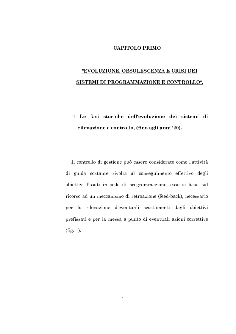 Anteprima della tesi: L'evoluzione dei sistemi di programmazione e controllo: l'Activity Based Costing, Pagina 5