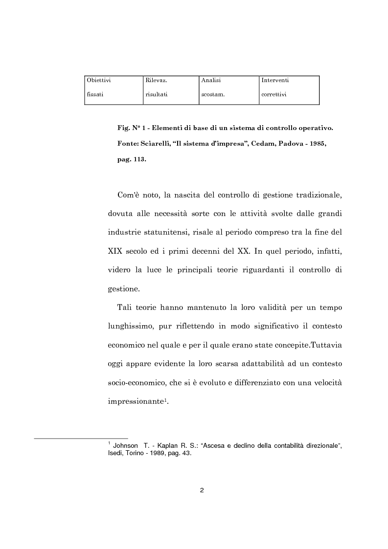 Anteprima della tesi: L'evoluzione dei sistemi di programmazione e controllo: l'Activity Based Costing, Pagina 6