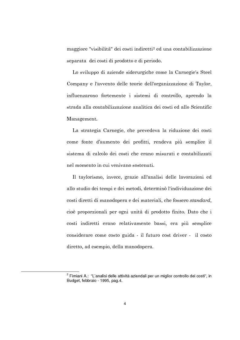 Anteprima della tesi: L'evoluzione dei sistemi di programmazione e controllo: l'Activity Based Costing, Pagina 8