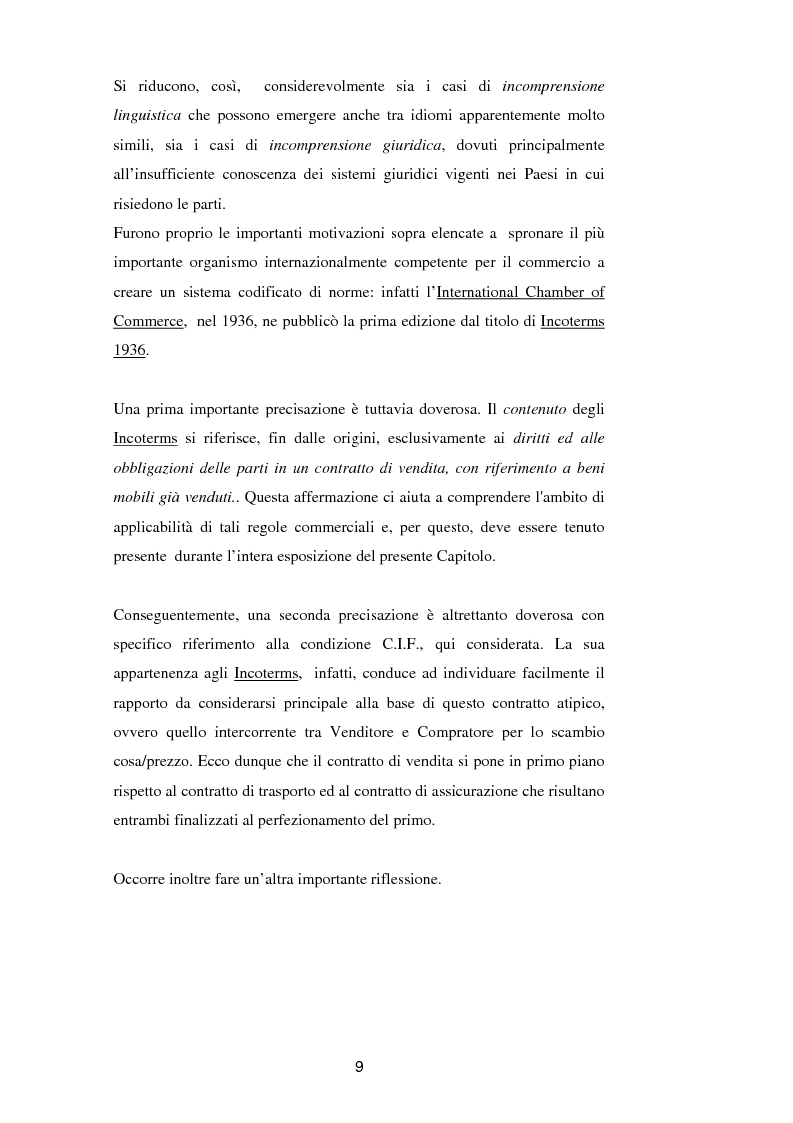 Anteprima della tesi: La vendita a condizione C.I.F. nella giurisprudenza di Common Law, Pagina 13