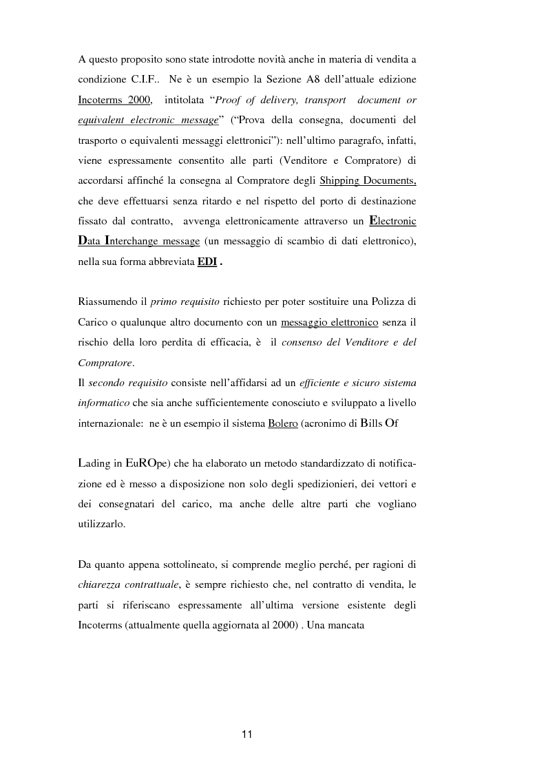 Anteprima della tesi: La vendita a condizione C.I.F. nella giurisprudenza di Common Law, Pagina 15