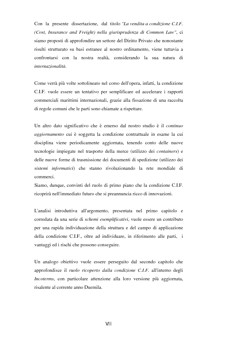 Anteprima della tesi: La vendita a condizione C.I.F. nella giurisprudenza di Common Law, Pagina 2