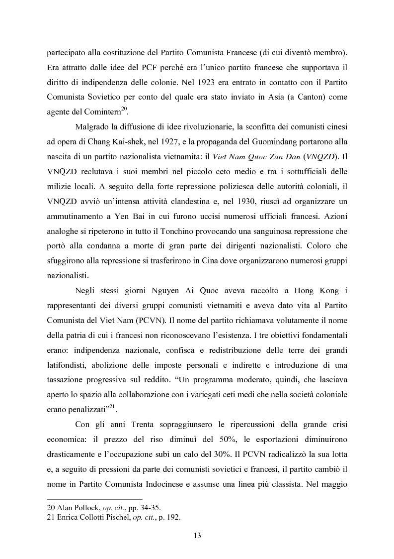 Anteprima della tesi: VIET NAM: Una pace difficile - Dalla ''vietnamizzazione'' del conflitto all'invasione della Cambogia, Pagina 13