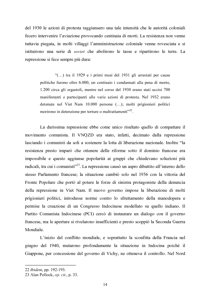 Anteprima della tesi: VIET NAM: Una pace difficile - Dalla ''vietnamizzazione'' del conflitto all'invasione della Cambogia, Pagina 14