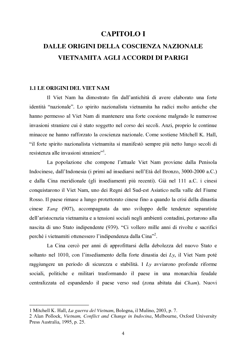 Anteprima della tesi: VIET NAM: Una pace difficile - Dalla ''vietnamizzazione'' del conflitto all'invasione della Cambogia, Pagina 4