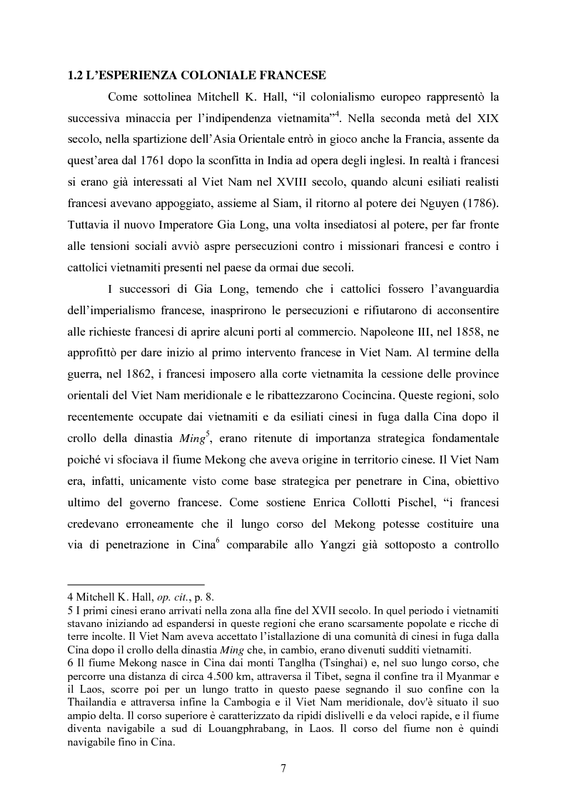 Anteprima della tesi: VIET NAM: Una pace difficile - Dalla ''vietnamizzazione'' del conflitto all'invasione della Cambogia, Pagina 7