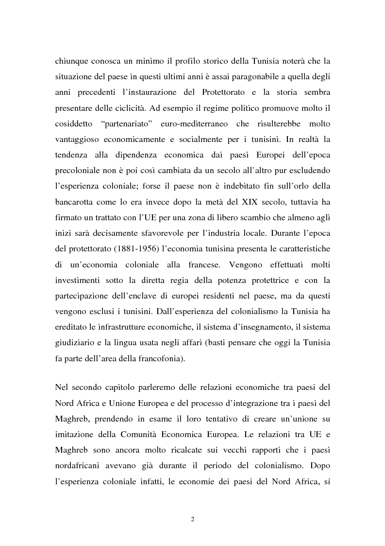 Anteprima della tesi: Gli investimenti stranieri nel Nord Africa in orospettiva storica: il caso della Tunisia, Pagina 2