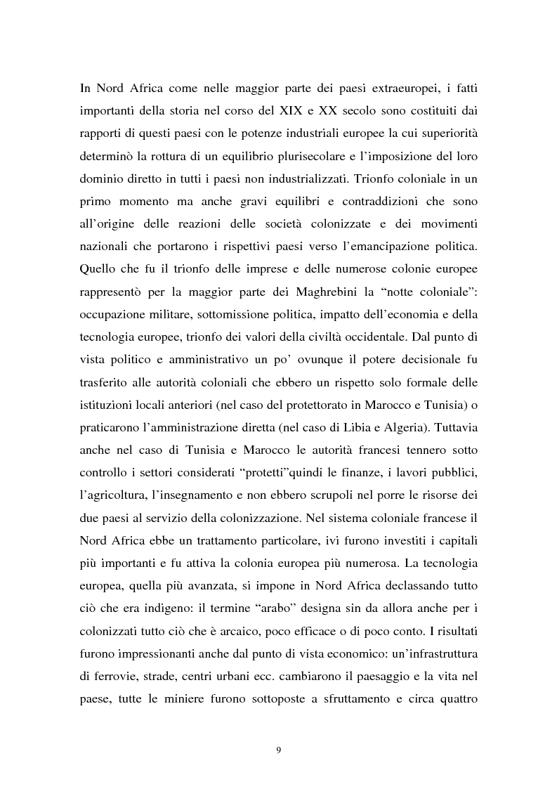Anteprima della tesi: Gli investimenti stranieri nel Nord Africa in orospettiva storica: il caso della Tunisia, Pagina 9
