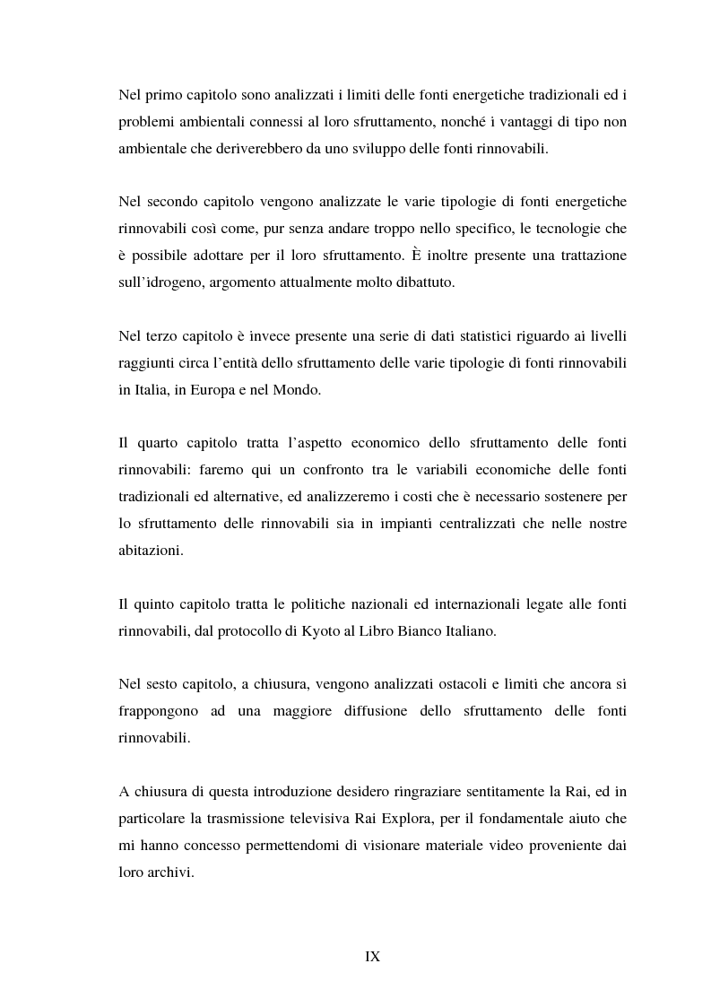 Anteprima della tesi: Le fonti energetiche rinnovabili. Valutazioni economiche, politiche ed ambientali., Pagina 4
