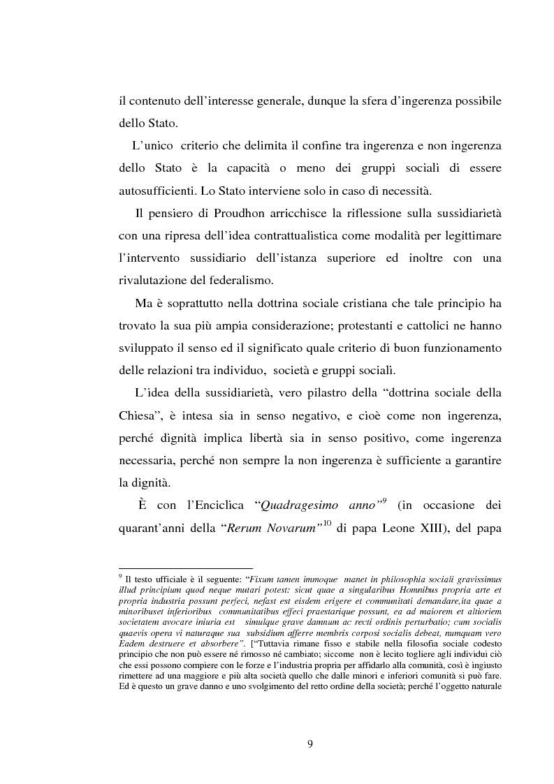 Anteprima della tesi: Il principio di sussidiarietà nel diritto comunitario, Pagina 9