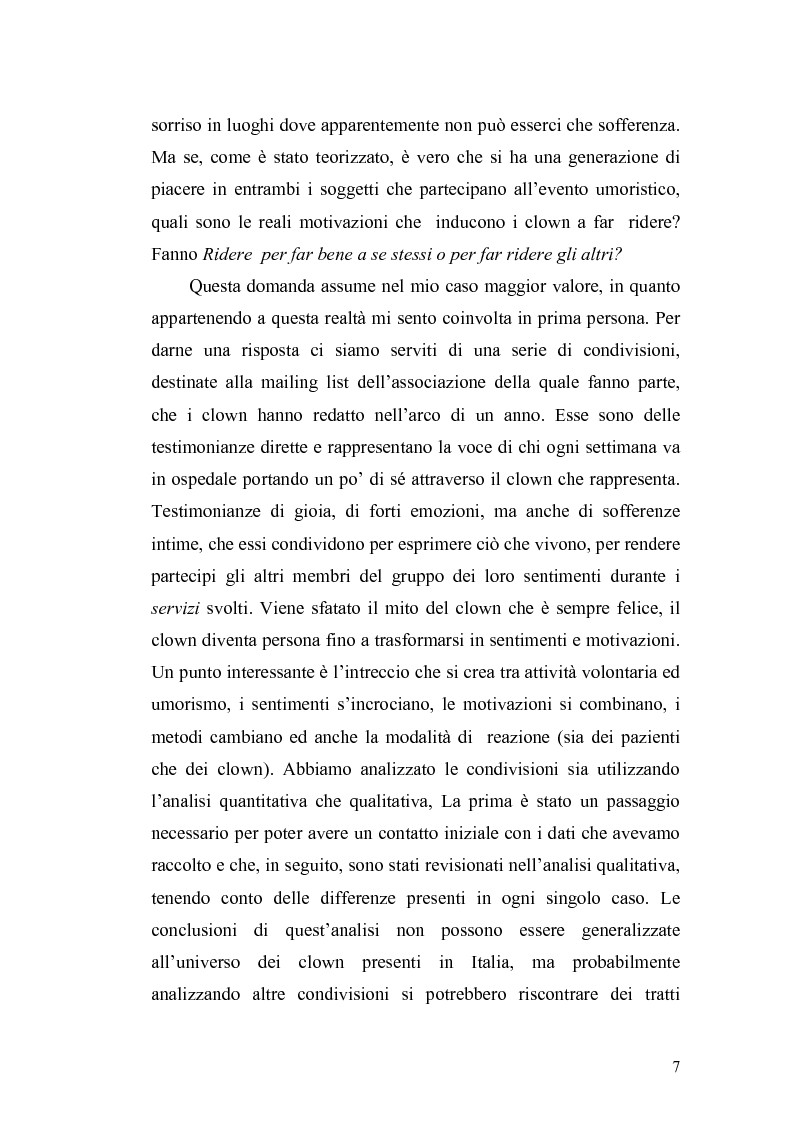 Anteprima della tesi: Ridere per far bene a se stessi o per far ridere gli altri? L'umorismo nella clownterapia, Pagina 3