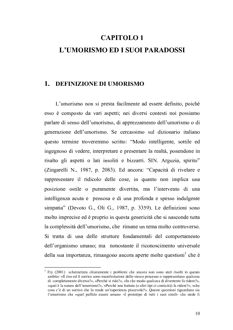 Anteprima della tesi: Ridere per far bene a se stessi o per far ridere gli altri? L'umorismo nella clownterapia, Pagina 6