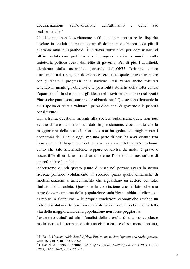 Anteprima della tesi: Riforme e conomiche e servizi sociali nel sudafrica post-apartheid: l'accesso all'acqua, Pagina 4