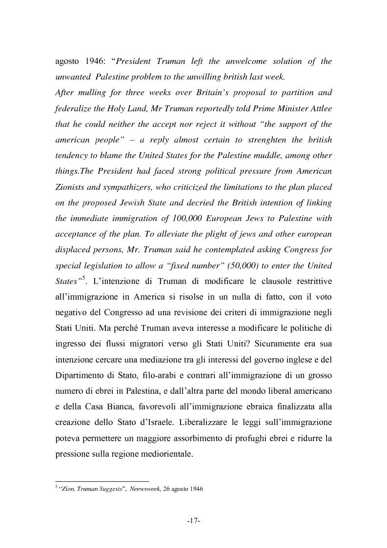 Anteprima della tesi: ''God bless Israel''. La formazione dello Stato d’Israele vista attraverso le pagine di Newsweek e Time Magazine (1945 - 1949), Pagina 15