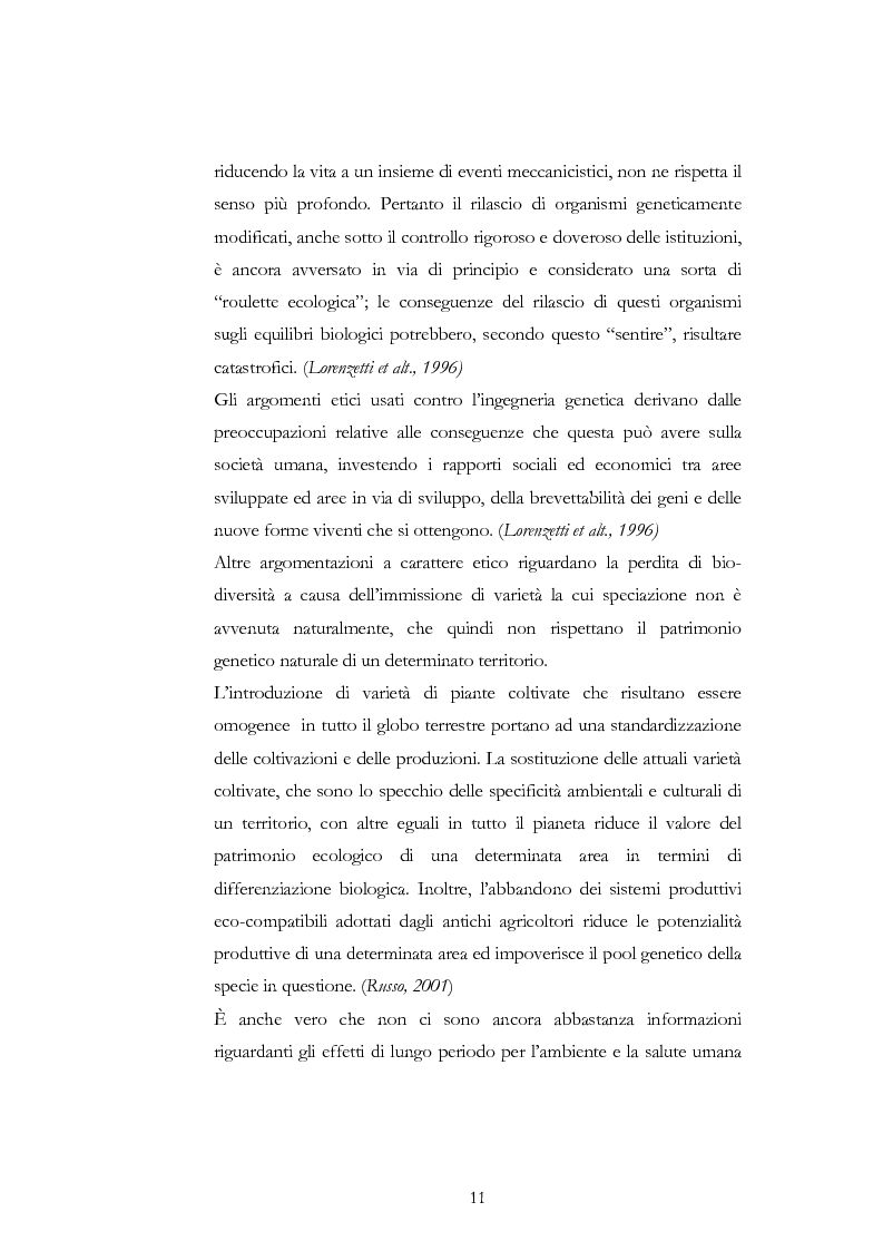 Anteprima della tesi: Atteggiamento dei consumatori verso gli alimenti geneticamente modificati: applicazione del choice modelling nella città di Bari, Pagina 11