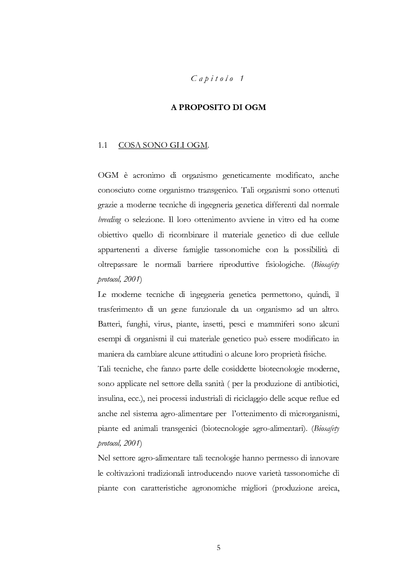 Anteprima della tesi: Atteggiamento dei consumatori verso gli alimenti geneticamente modificati: applicazione del choice modelling nella città di Bari, Pagina 5