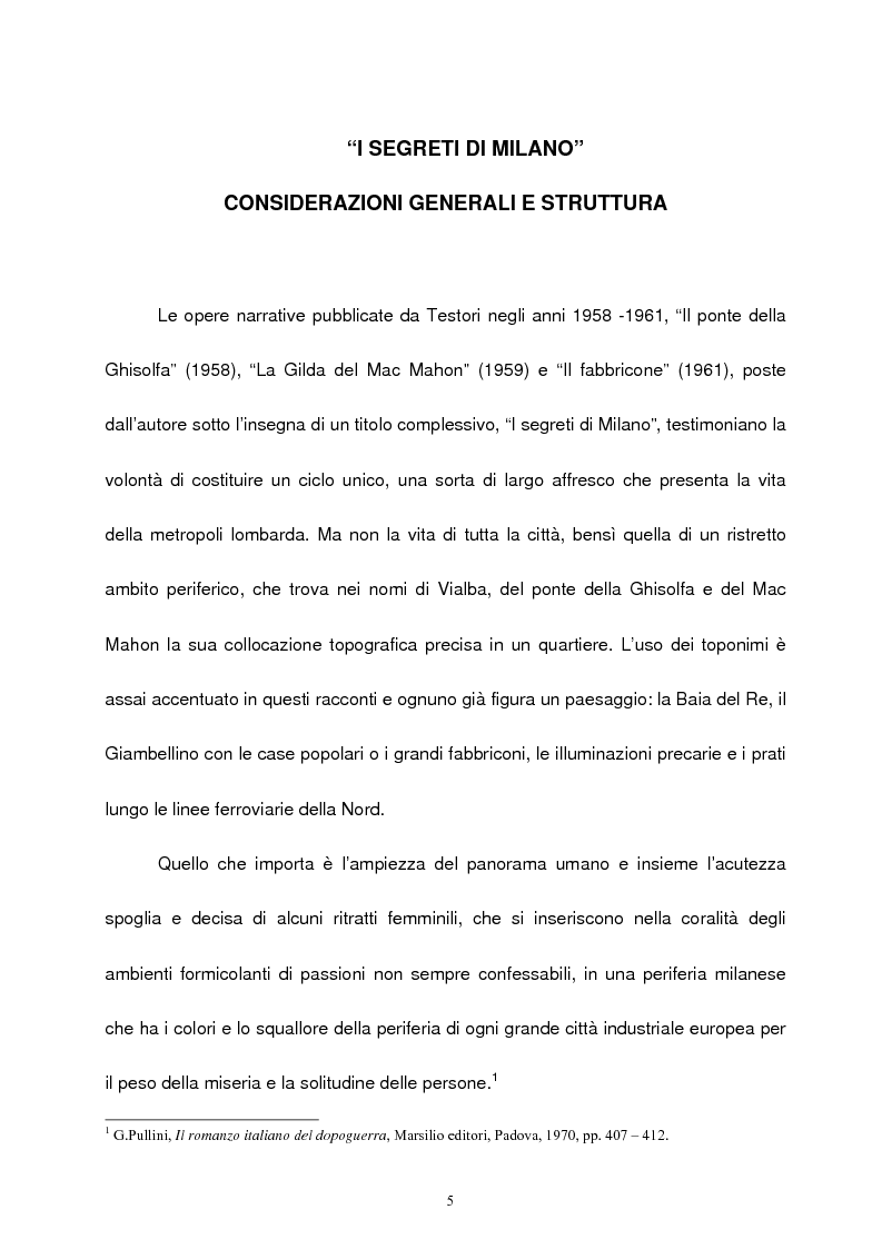 Anteprima della tesi: Le figure femminili nel ''ciclo dei segreti di Milano'' di Giovanni Testori, Pagina 4