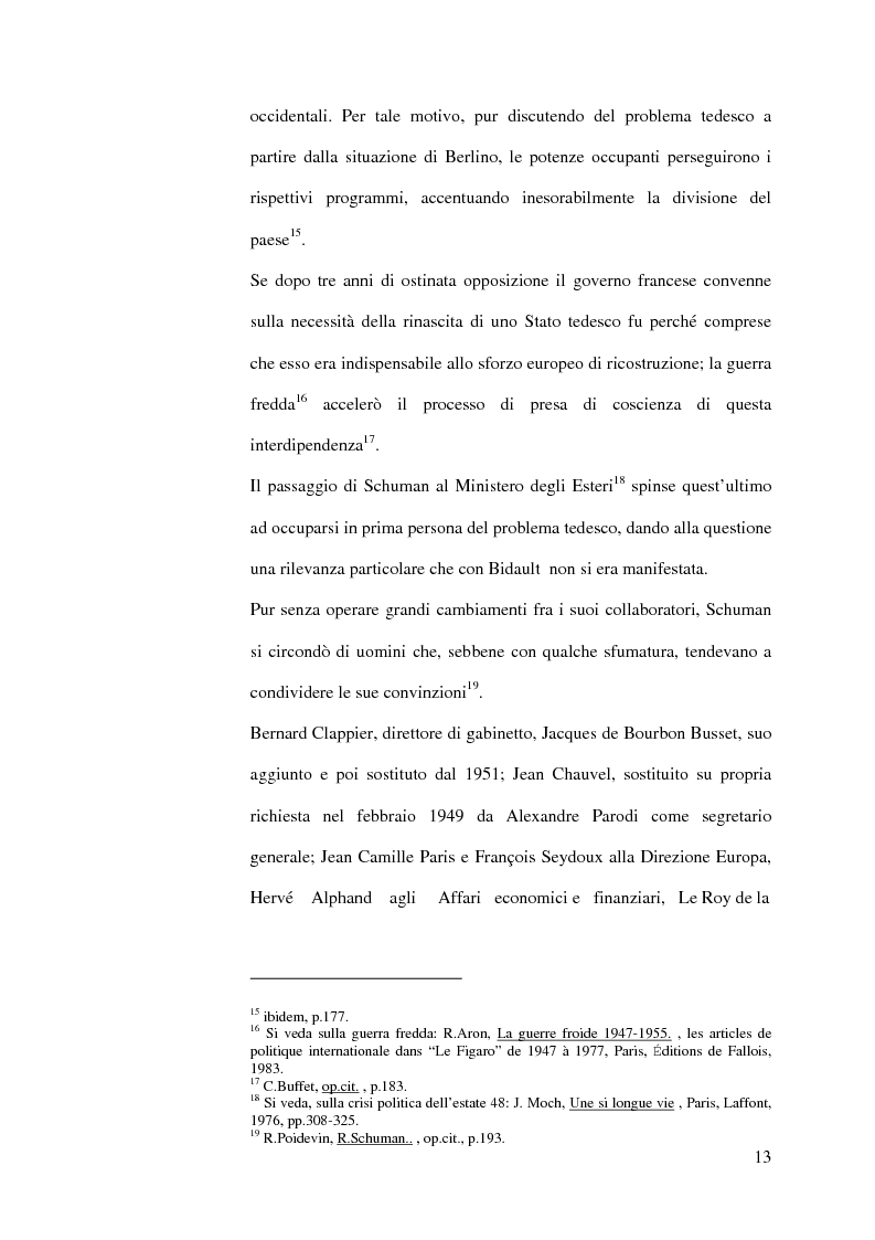 Anteprima della tesi: La diplomazia francese e la questione tedesca dalla nascita della Repubblica Federale agli accordi di Bonn e di Parigi 1949-1952, Pagina 12
