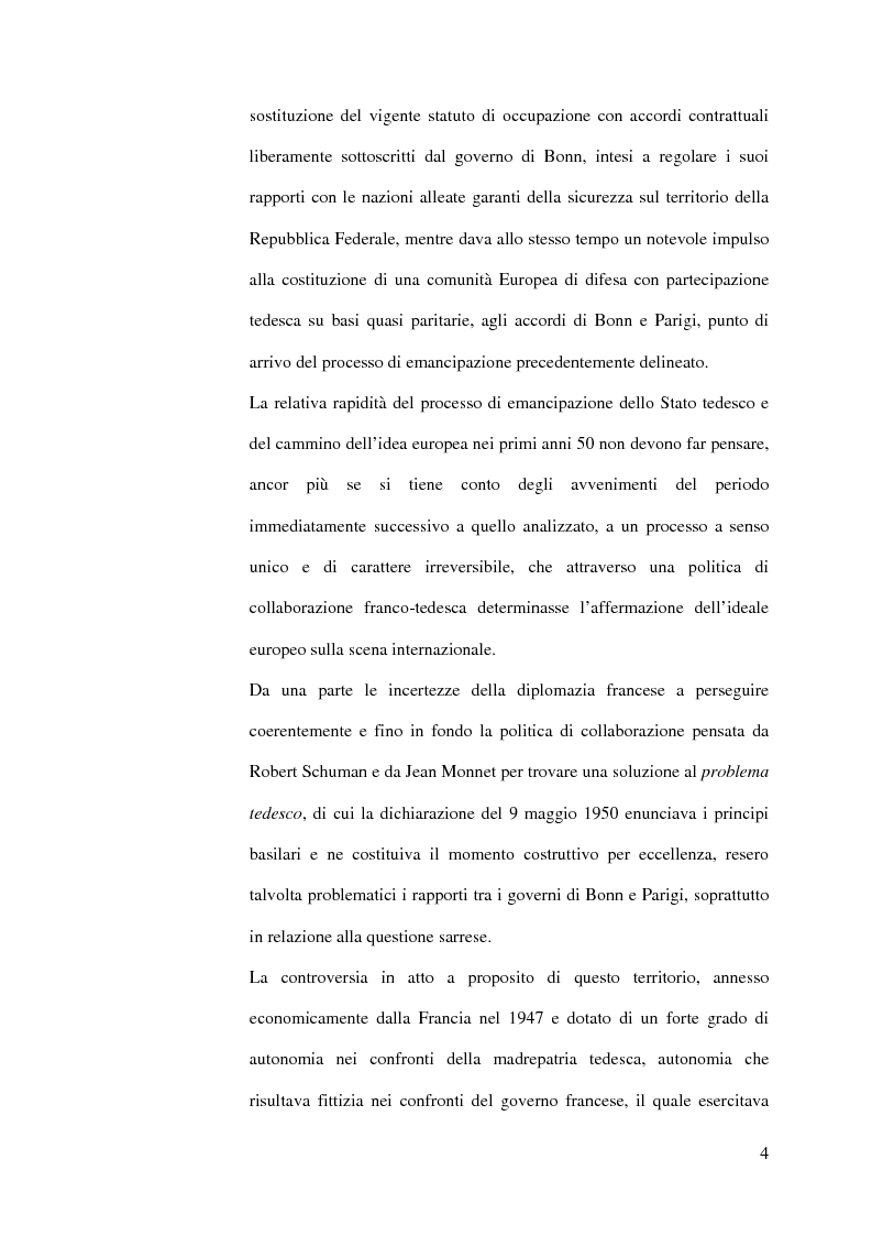 Anteprima della tesi: La diplomazia francese e la questione tedesca dalla nascita della Repubblica Federale agli accordi di Bonn e di Parigi 1949-1952, Pagina 3