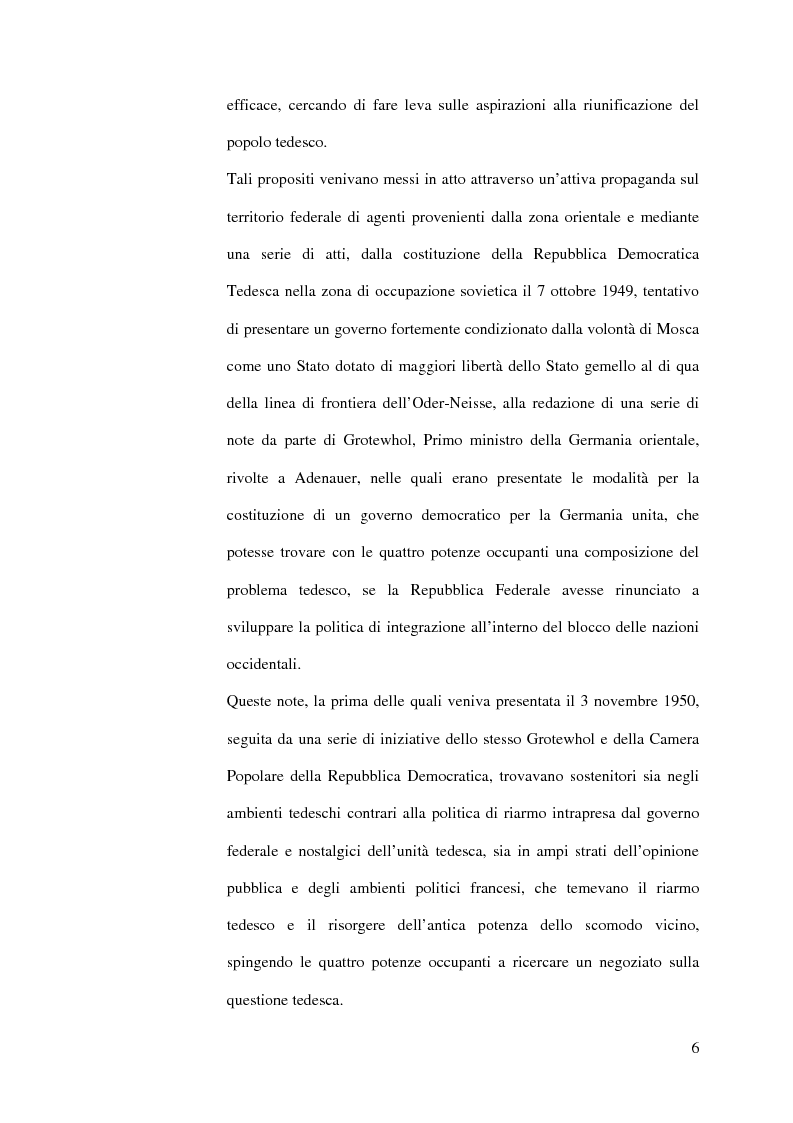 Anteprima della tesi: La diplomazia francese e la questione tedesca dalla nascita della Repubblica Federale agli accordi di Bonn e di Parigi 1949-1952, Pagina 5