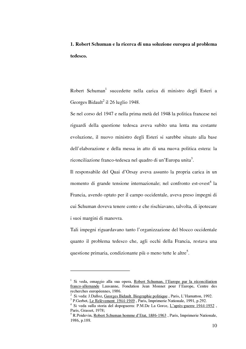 Anteprima della tesi: La diplomazia francese e la questione tedesca dalla nascita della Repubblica Federale agli accordi di Bonn e di Parigi 1949-1952, Pagina 9