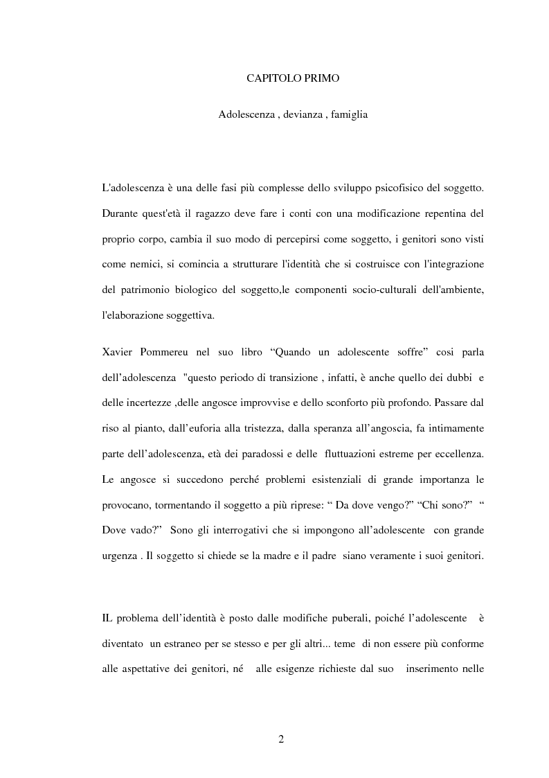 Anteprima della tesi: Dinamiche familiari patogene nell'adolescenza, Pagina 2