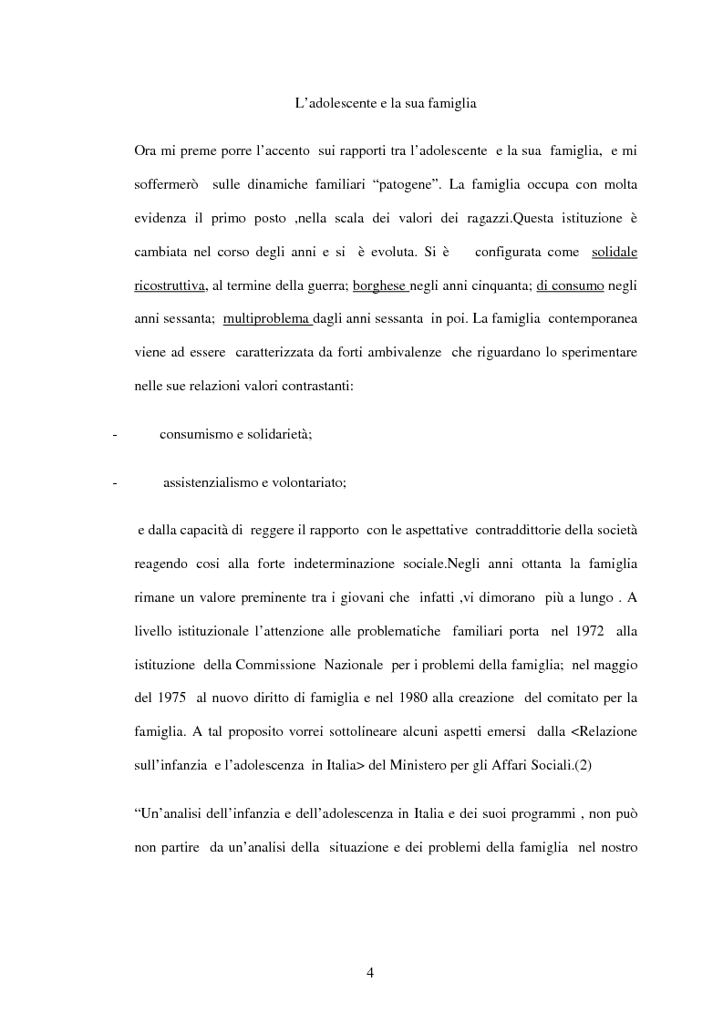 Anteprima della tesi: Dinamiche familiari patogene nell'adolescenza, Pagina 4