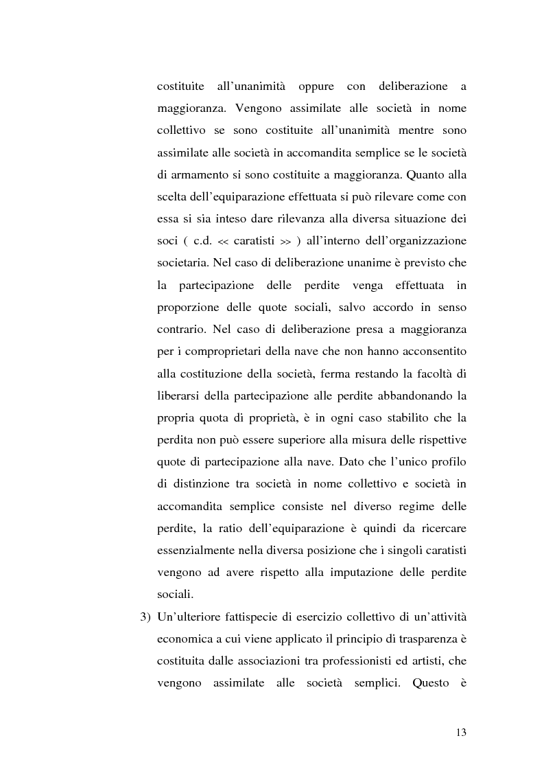 Anteprima della tesi: Il principio di trasparenza per le società di capitali ora introdotto alla luce del confronto con quello relativo alle società di persone, Pagina 13
