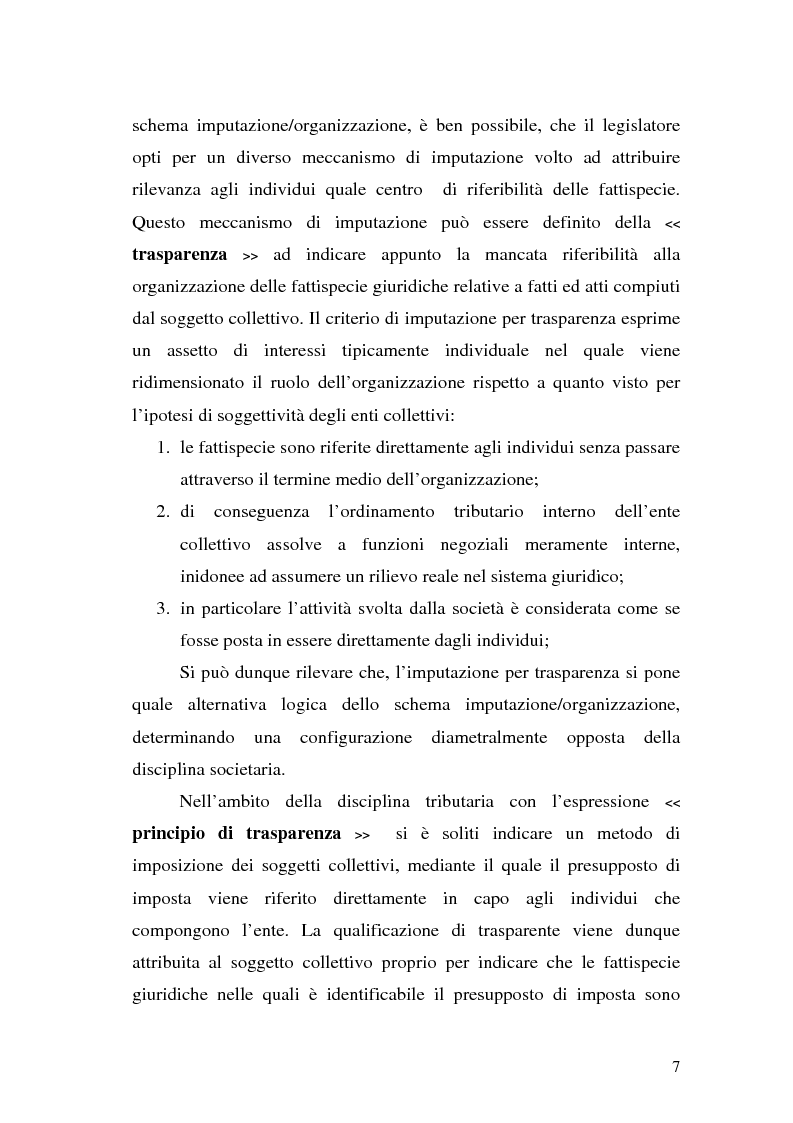 Anteprima della tesi: Il principio di trasparenza per le società di capitali ora introdotto alla luce del confronto con quello relativo alle società di persone, Pagina 7