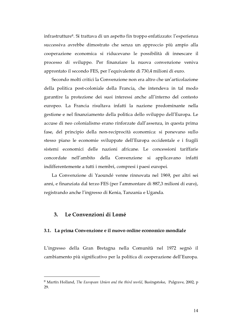 Anteprima della tesi: L'evoluzione della cooperazione giuridica UE-ACP da Lomé a Cotonou, Pagina 10