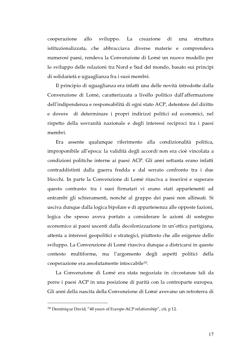 Anteprima della tesi: L'evoluzione della cooperazione giuridica UE-ACP da Lomé a Cotonou, Pagina 13
