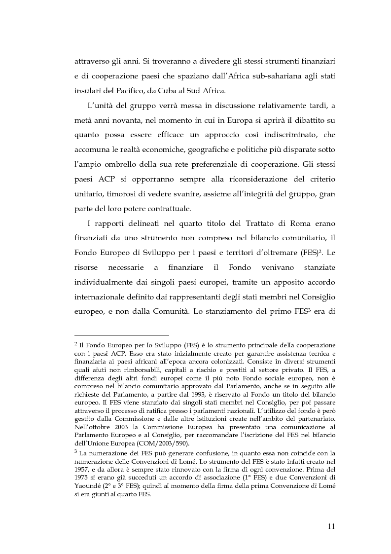 Anteprima della tesi: L'evoluzione della cooperazione giuridica UE-ACP da Lomé a Cotonou, Pagina 7
