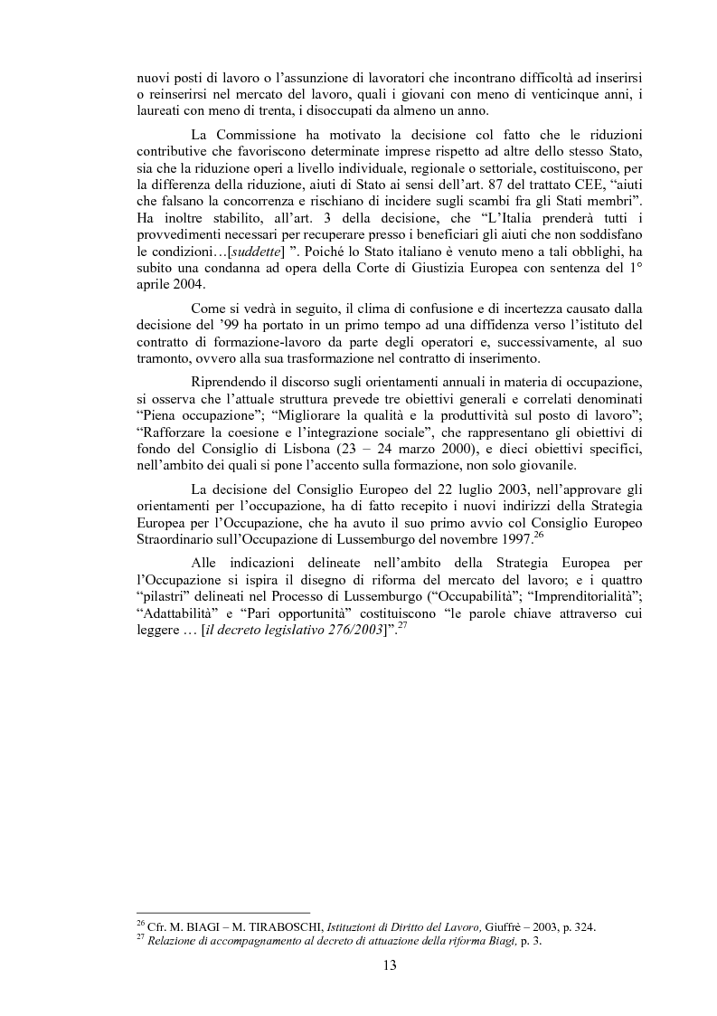 Anteprima della tesi: Il contratto di inserimento ed il CFL nel decreto legislativo 276/03, Pagina 10